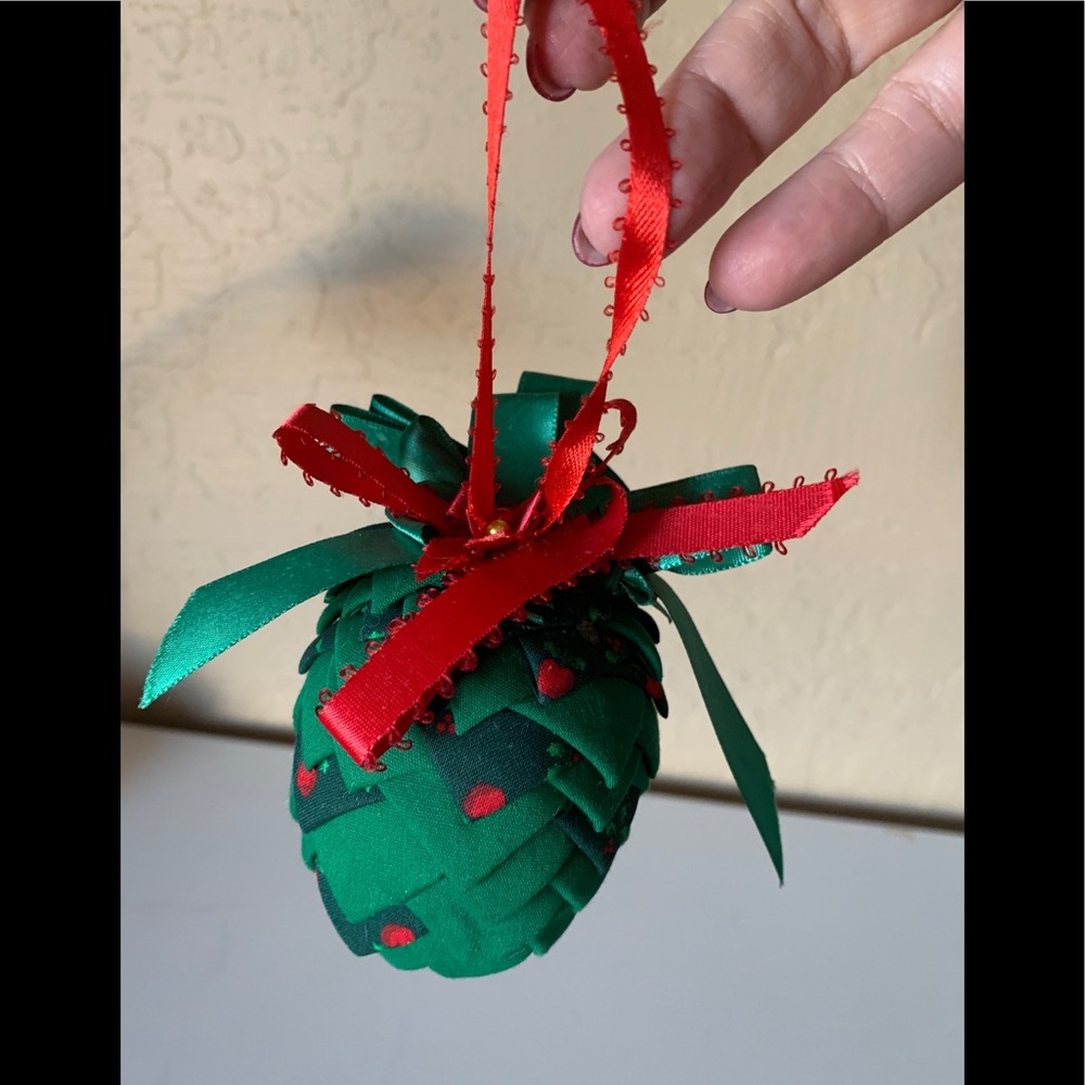 Handmade Fabric Pinecone Christmas Ornament
